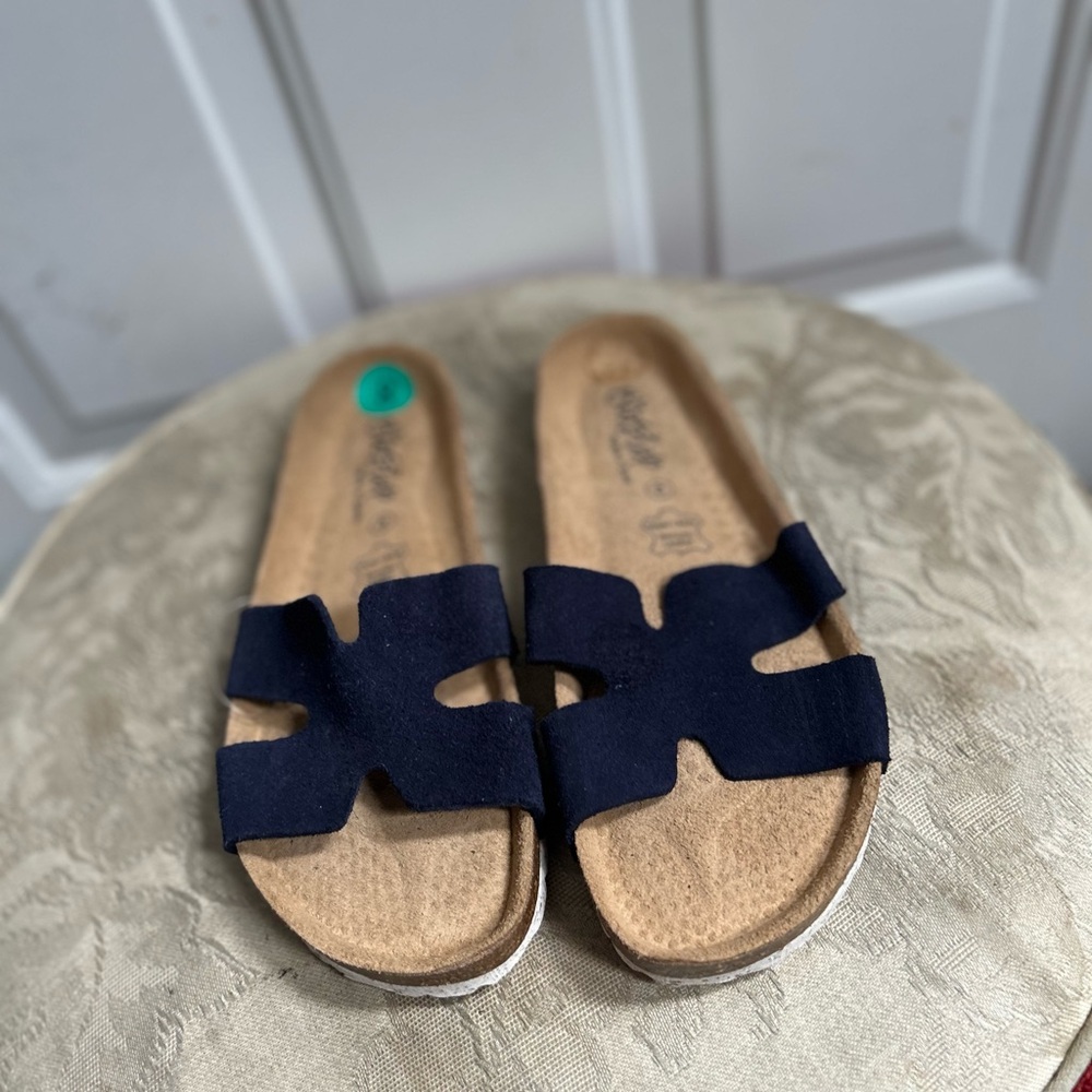 Biostep Women’s Navy Blue Slide Sandals - Comfortable Casual Footwear Sz 8